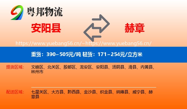 安阳县到赫章县物流