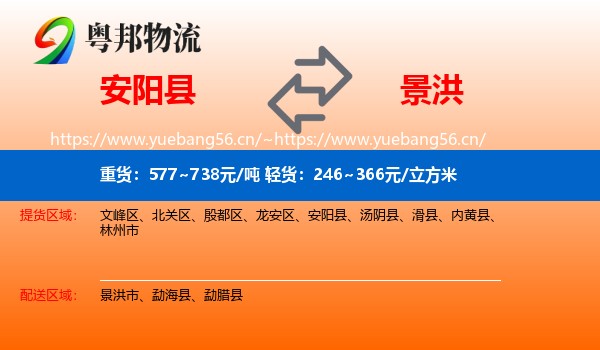 安阳县到景洪市物流