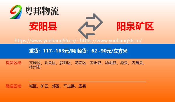 安阳县到矿区物流