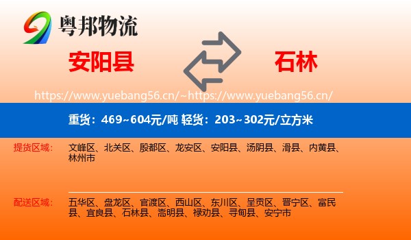 安阳县到石林县物流