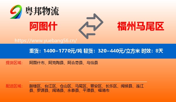 阿图什到马尾区物流专线名片