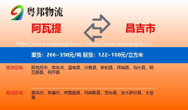 阿瓦提到昌吉市物流