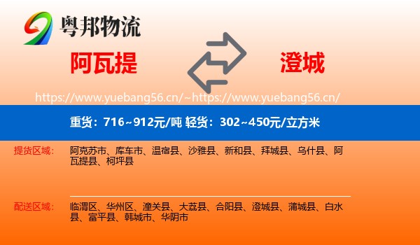 阿瓦提到澄城县物流