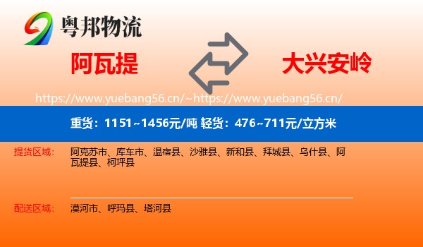 阿瓦提到大兴安岭物流