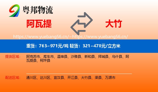 阿瓦提到大竹县物流