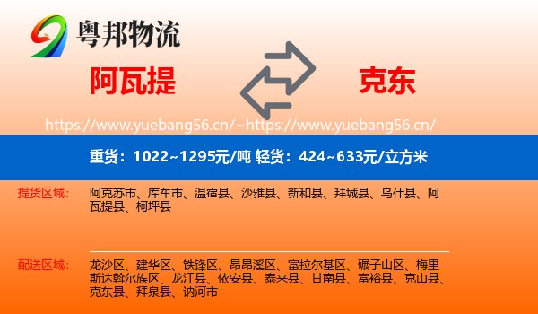 阿瓦提到克东县物流