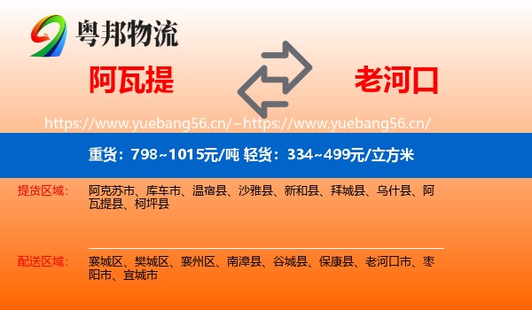 阿瓦提到老河口市物流