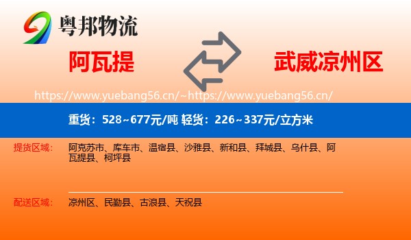 阿瓦提到凉州区物流