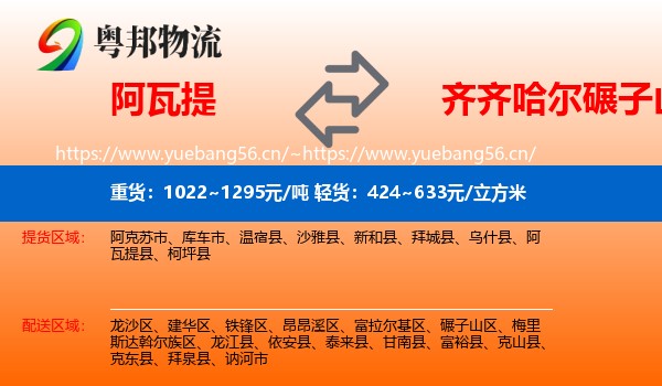 阿瓦提到碾子山区物流