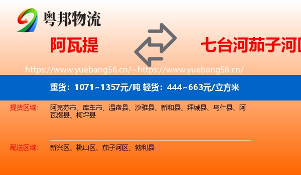 阿瓦提到茄子河区物流