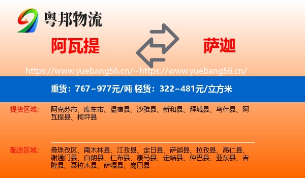 阿瓦提到萨迦县物流