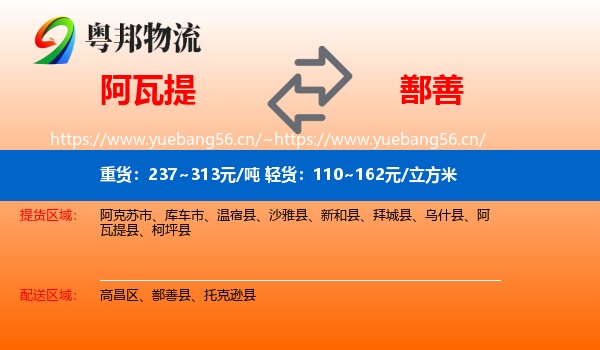 阿瓦提到鄯善县物流