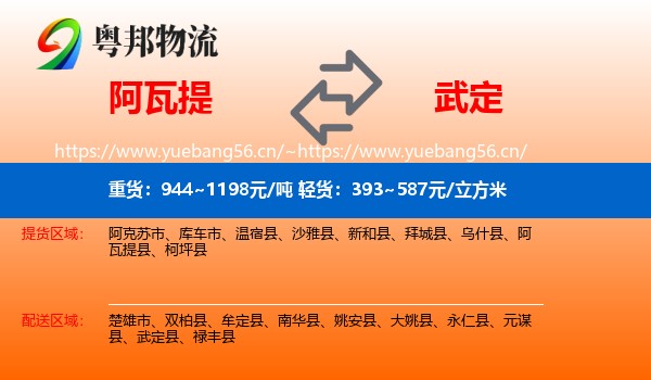 阿瓦提到武定县物流