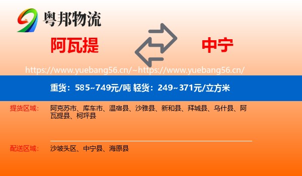 阿瓦提到中宁县物流