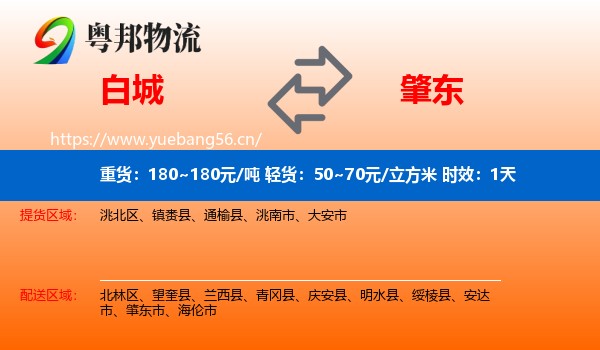 白城到肇东市物流专线名片