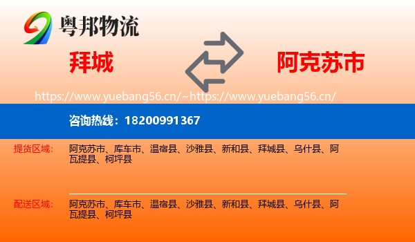 拜城到阿克苏市物流