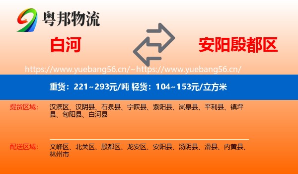 白河到殷都区物流