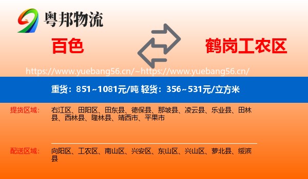 百色到工农区物流专线