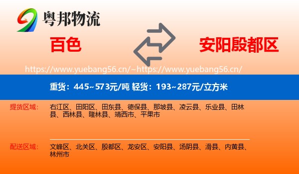 百色到殷都区物流