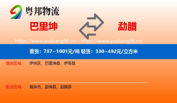 巴里坤到勐腊县物流