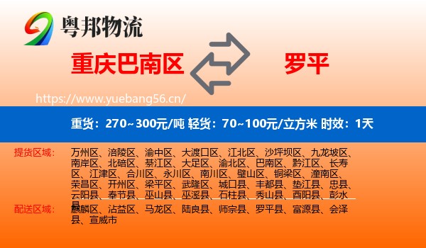 重庆巴南区到罗平县物流专线名片