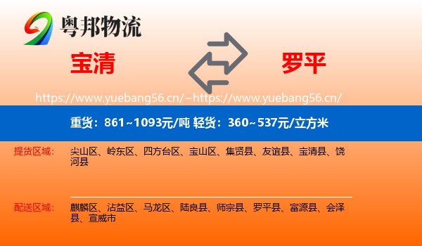 宝清到罗平县物流