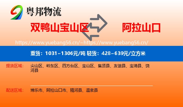 双鸭山宝山区到阿拉山口市物流