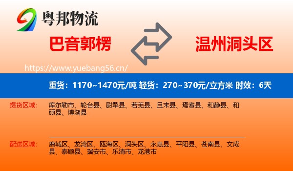 巴音郭楞到洞头区物流专线名片
