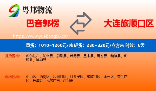 巴音郭楞到旅顺口区物流专线名片