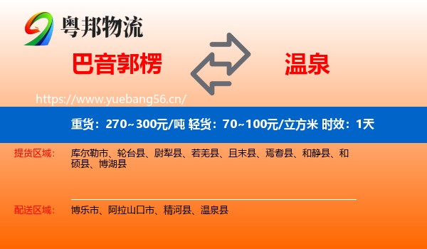 巴音郭楞到温泉县物流专线名片