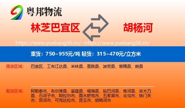 林芝巴宜区到胡杨河市物流
