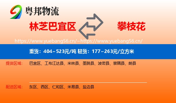 林芝巴宜区到攀枝花物流