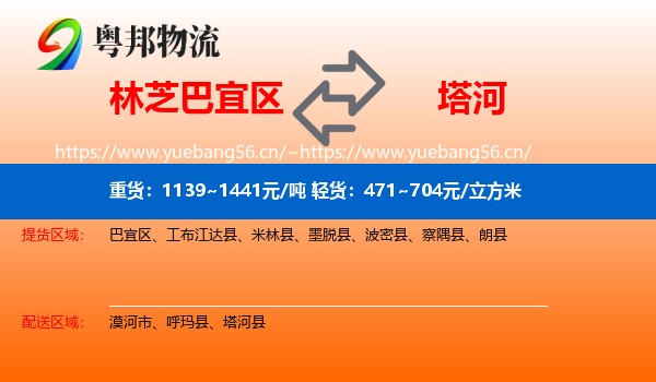 林芝巴宜区到塔河县物流