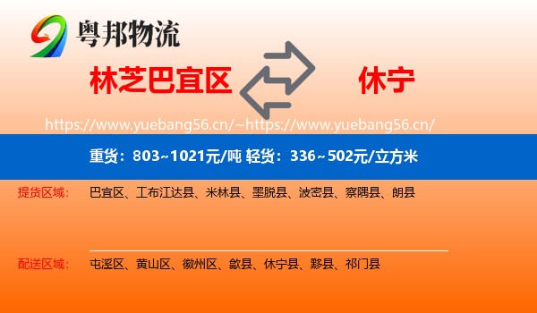 林芝巴宜区到休宁县物流