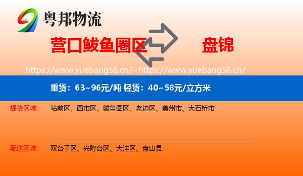 鲅鱼圈区到盘锦物流专线