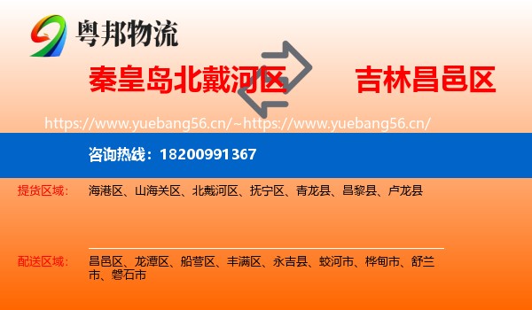 秦皇岛北戴河区到昌邑区物流