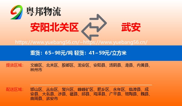 安阳北关区到武安市物流