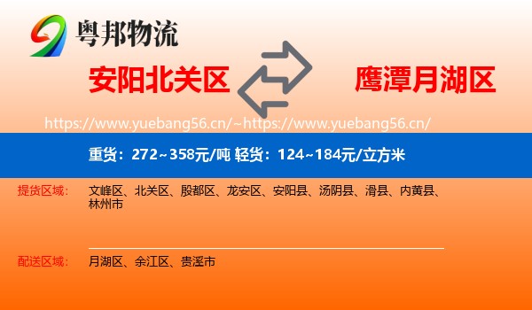 安阳北关区到月湖区物流
