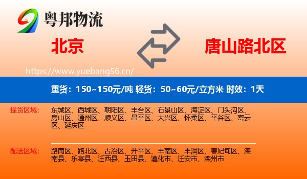 北京到路北区物流专线名片
