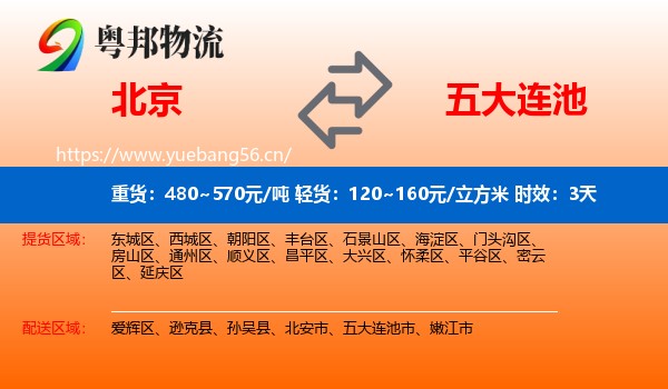 北京到五大连池市物流专线名片