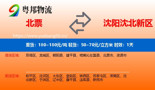 北票到沈北新区物流专线名片