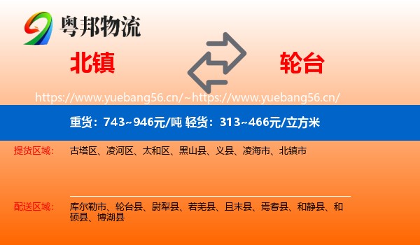北镇到轮台县物流