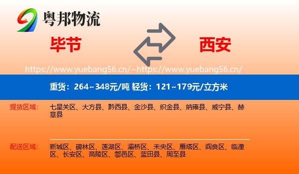 毕节到西安物流