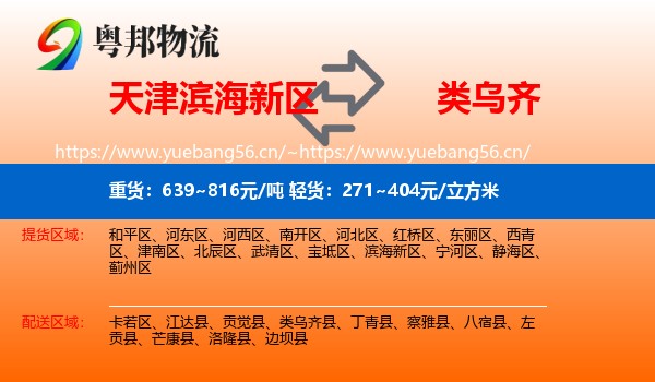 天津滨海新区到类乌齐县物流