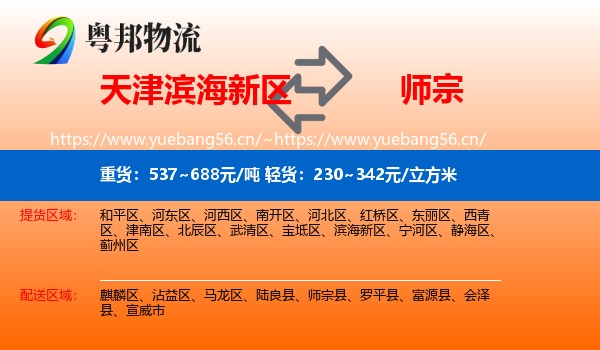 天津滨海新区到师宗县物流