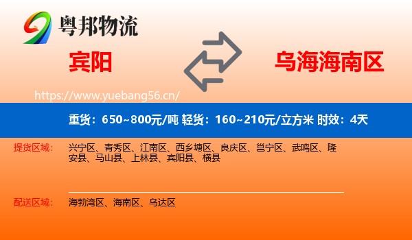 宾阳到海南区物流专线名片