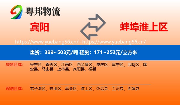 宾阳到淮上区物流