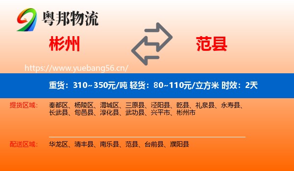 彬州到范县物流专线名片