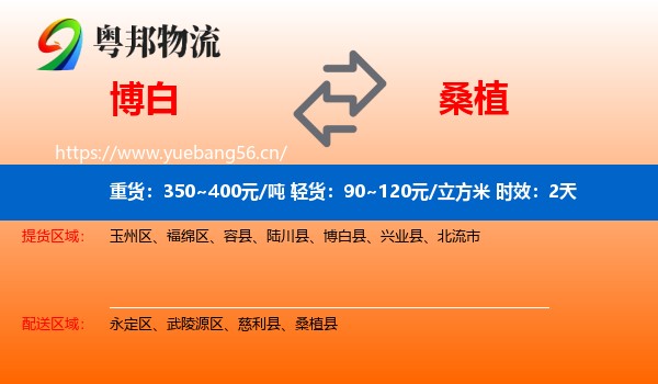 博白到桑植县物流专线名片