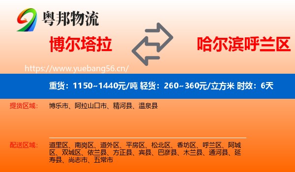 博尔塔拉到呼兰区物流专线名片